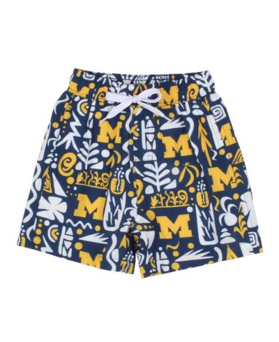 Детские плавательные шорты Wes & Willy Navy Michigan Wolverines с принтом