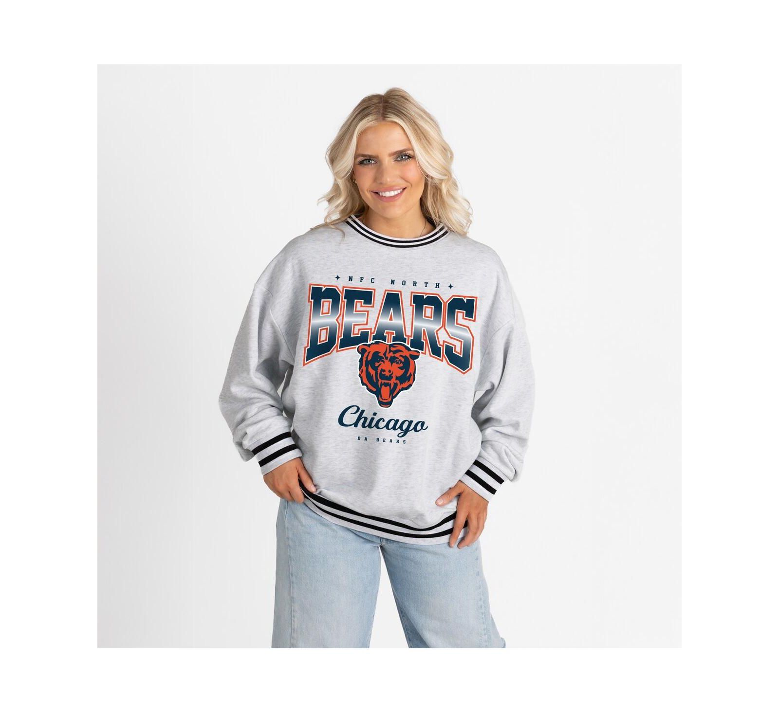 Gameday Couture Женский свитшот Chicago Bears Oversized Gridiron Drive Ringer Stripe