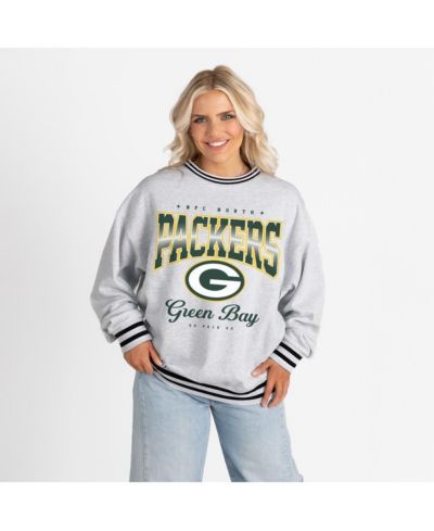 Женское свитшот Gameday Couture Green Bay Packers Oversized Gridiron Drive, пепельный/черный