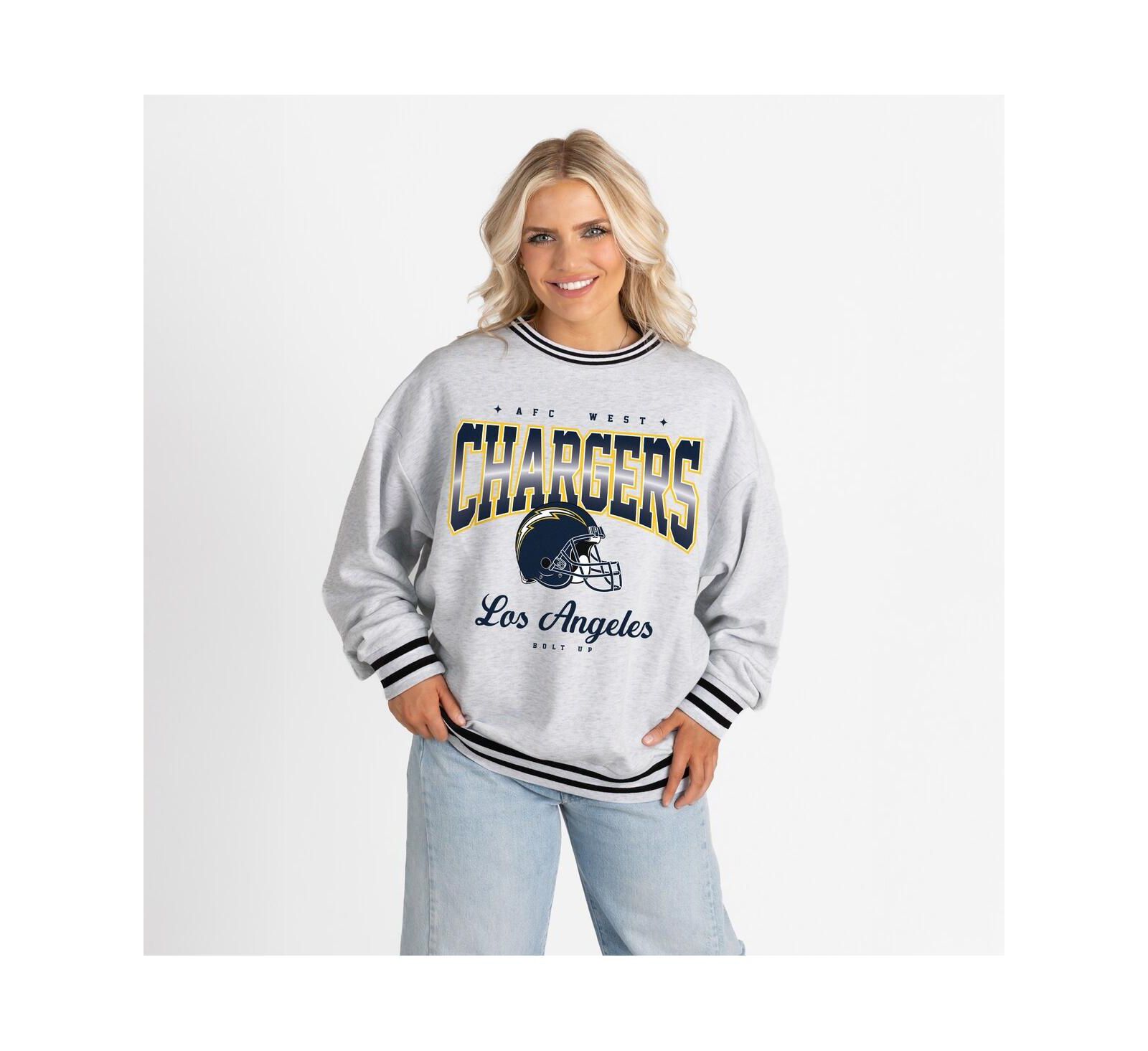 Gameday Couture женский свитшот Los Angeles Chargers Oversized Gridiron Drive, серо-черный
