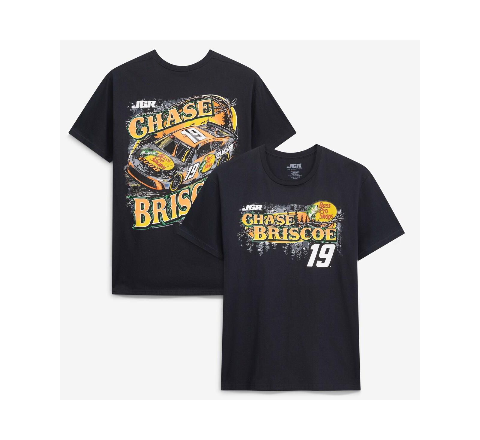 Мужская футболка Joe Gibbs Racing Team Collection Black Chase Briscoe 19 Bass Pro Shops