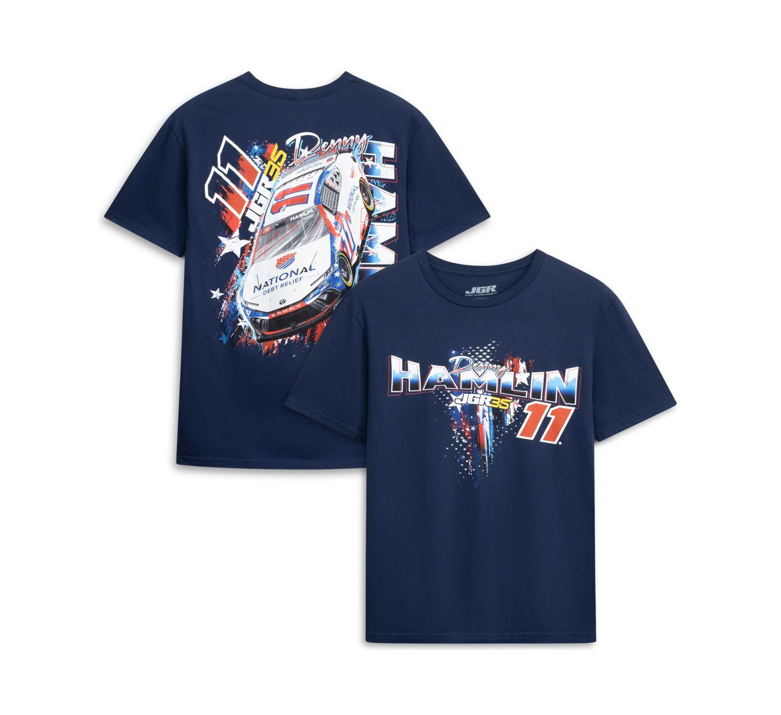Joe Gibbs Racing Team Collection Men's Navy Denny Hamlin 11 Debt Relief T-Shirt