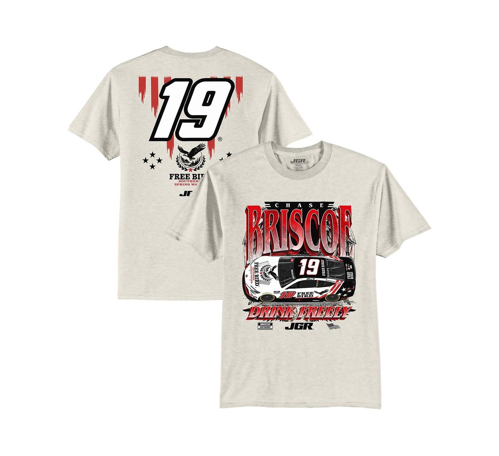 Joe Gibbs Racing Team Collection Men's Oatmeal Chase Briscoe 19 Free Bird Southern Spring Water Car T-Shirt