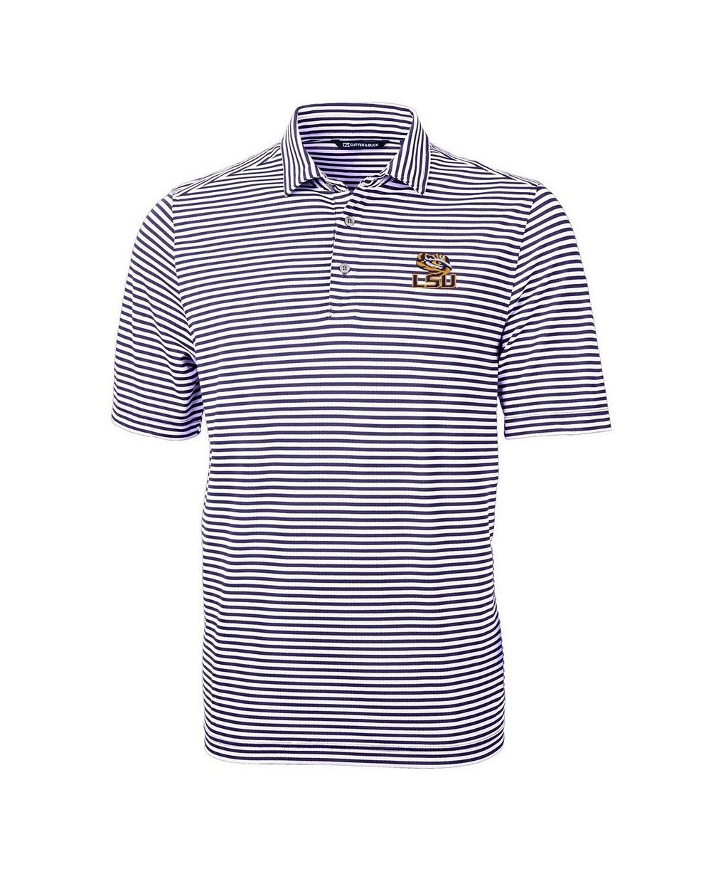 Мужская рубашка-поло Cutter & Buck Purple LSU Tigers Virtue Eco Pique Stripe