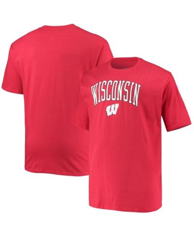 Champion Men's Red Wisconsin Badgers Big & Tall Arch Over Wordmark T-Shirt