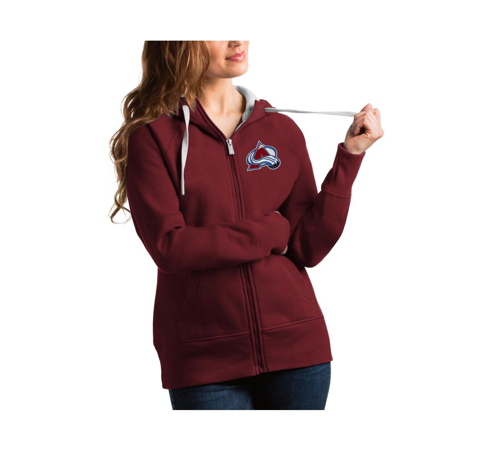 Antigua Women's Burgundy Colorado Avalanche Victory Full-Zip Hoodie