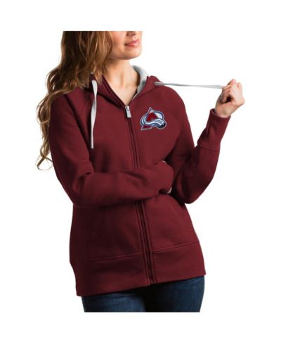 Женское худи Antigua Colorado Avalanche Burgundy с полной молнией