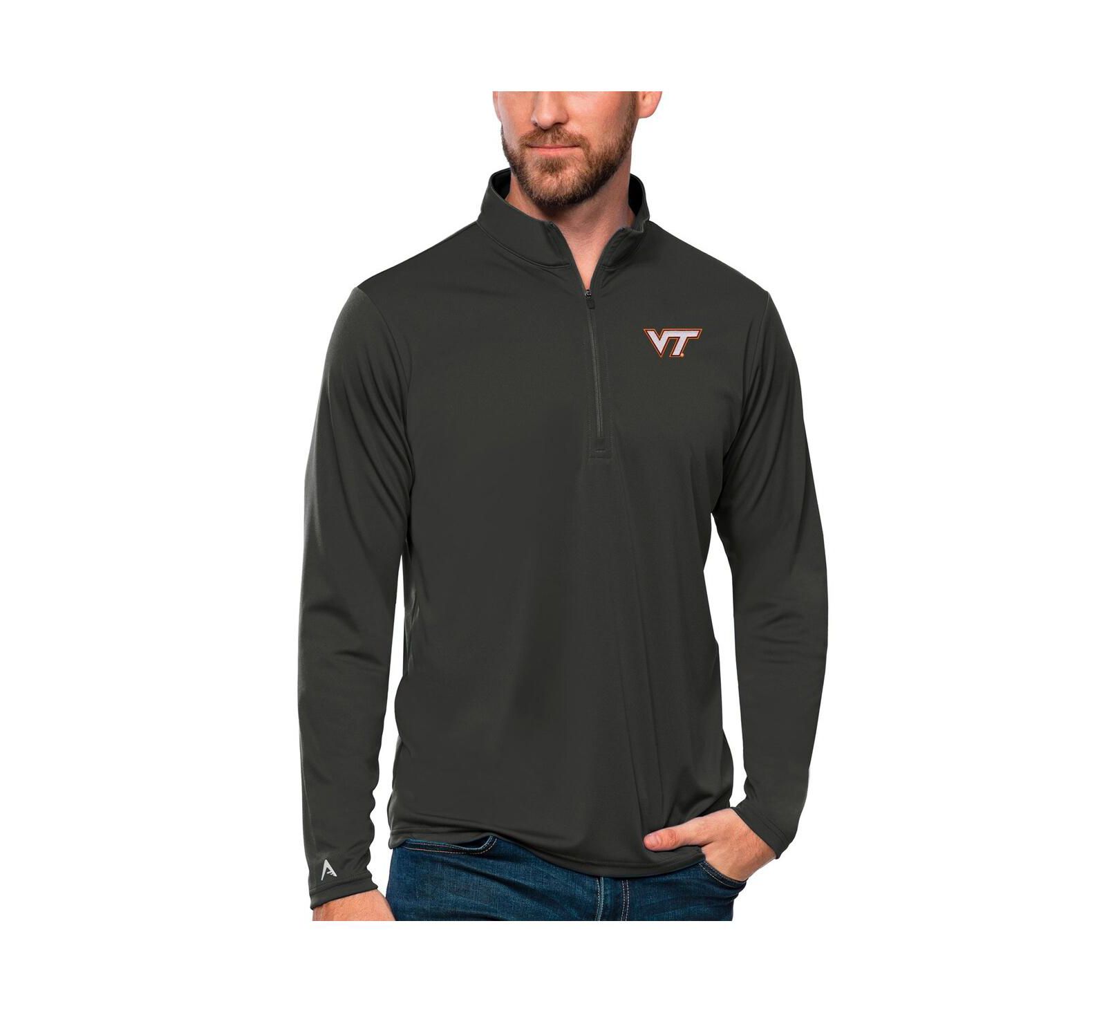 Мужская кофта Antigua Charcoal Virginia Tech Hokies Tribute Quarter-Zip