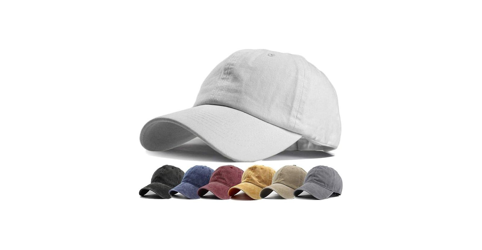 Furlihong Washed Distressed Twill Cotton Baseball Cap - Vintage Adjustable Dad Hat for Men Women
