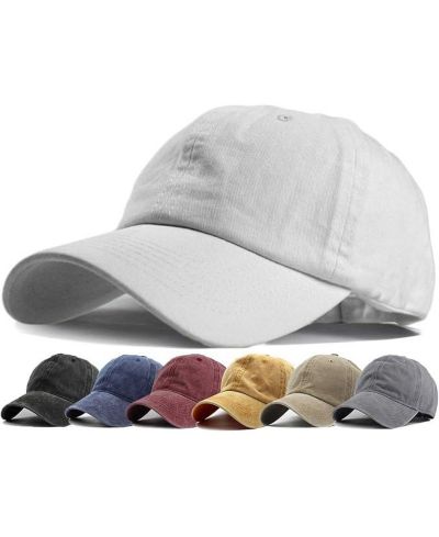 Furlihong Washed Distressed Twill Cotton Baseball Cap - Vintage Adjustable Dad Hat for Men Women
