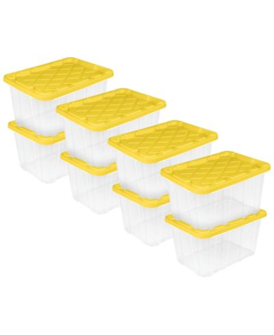 Sterilite Industrial Storage Box with Carrying Handles, 27 Gal, 8 Pack
