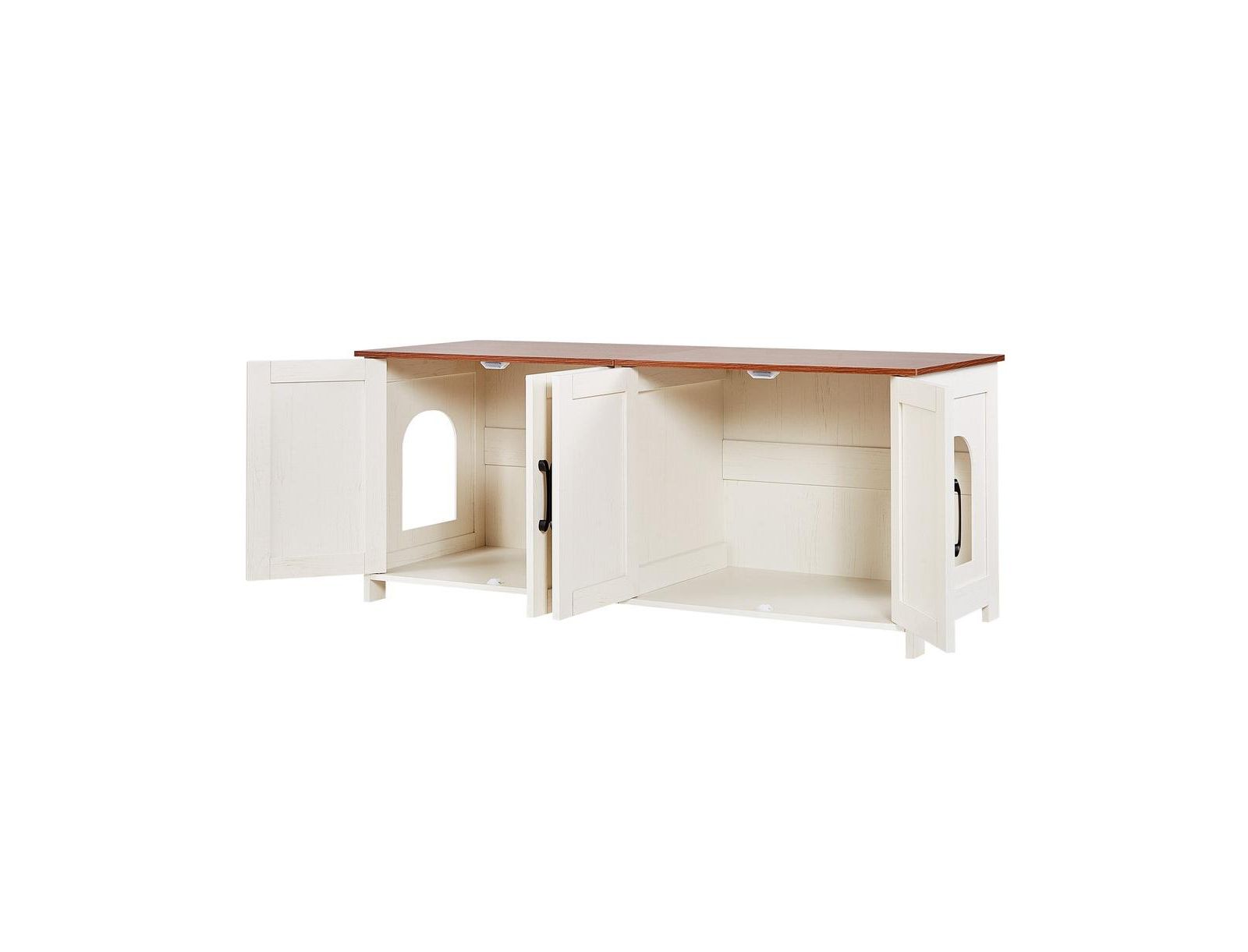 SUGIFT Cat Litter Box Enclosure for Multi Cats 47.2 in Hidden Litter Box Cabinet with 4 Doors