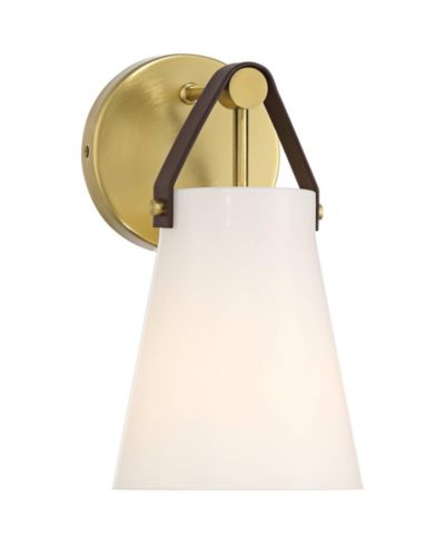 360 Lighting Настенное бра Ashley, античная латунь и кожа, 10 1/2"