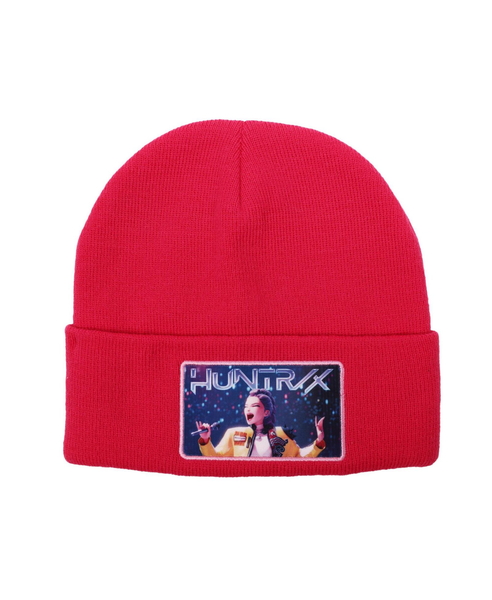 Kpop Demon Hunters Men's Huntr/x Hot Pink Cuff Knit Beanie