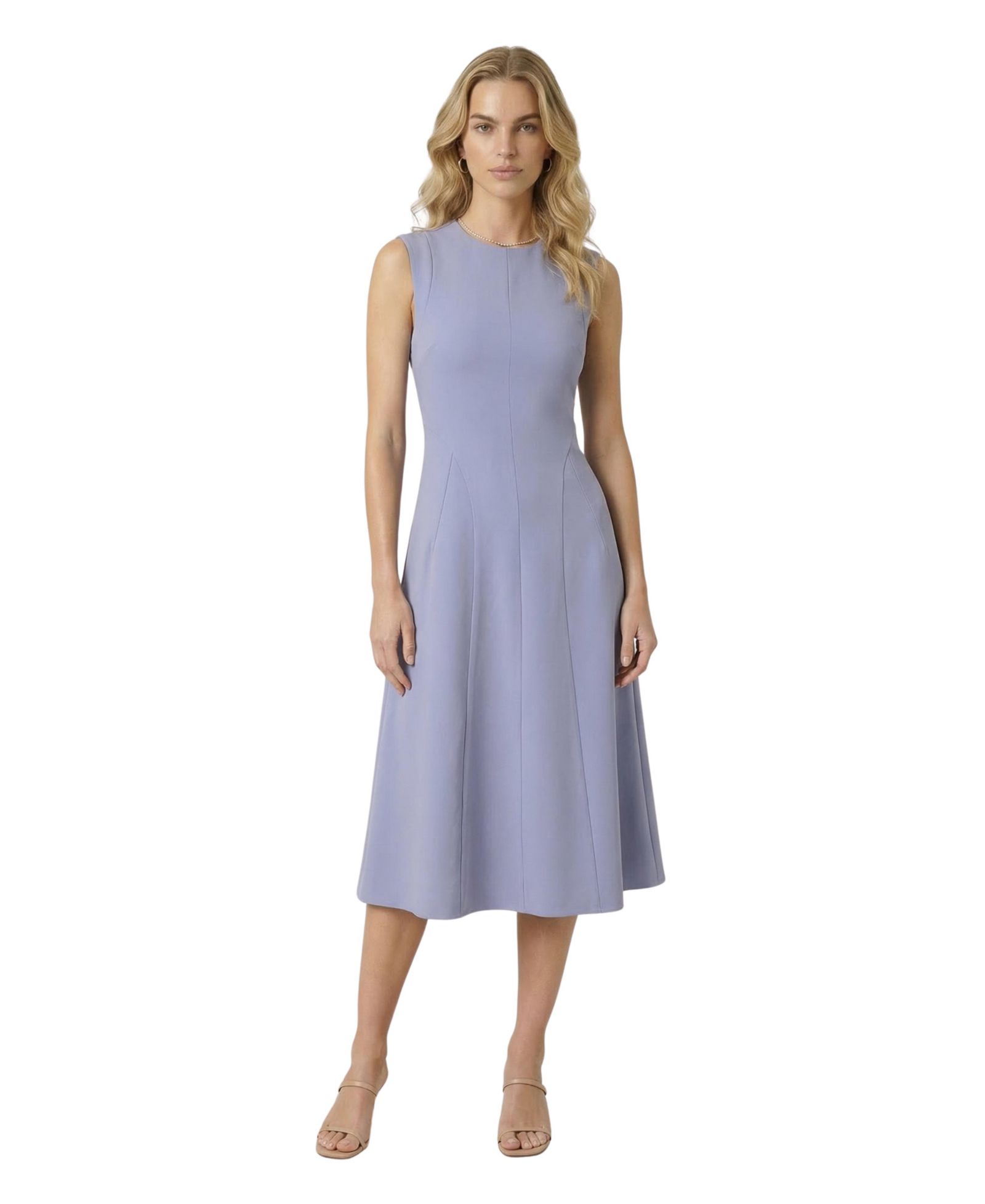 Женское платье Modenaire Sleeveless Structured Seaming Midi Dress
