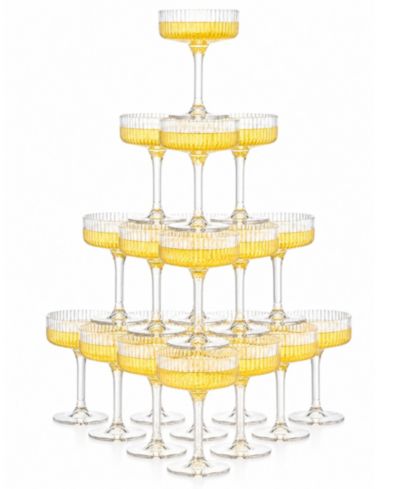 The Wine Savant Stackable Acrylic Wedding Coupe Glasses, Set of 20