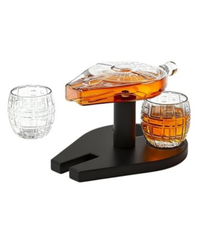 The Wine Savant Galactic Cruiser 4-Piece Whiskey Decanter Set