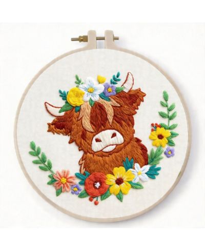 GNUADZ Набор для вышивания Highland Cow, 3 Pack
