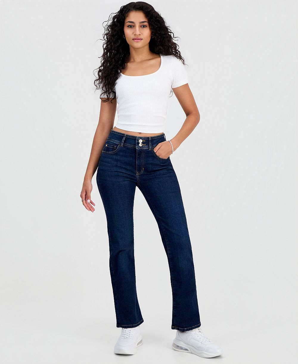 GUESS Women's Shape Up High-Rise Straight-Leg Jeans