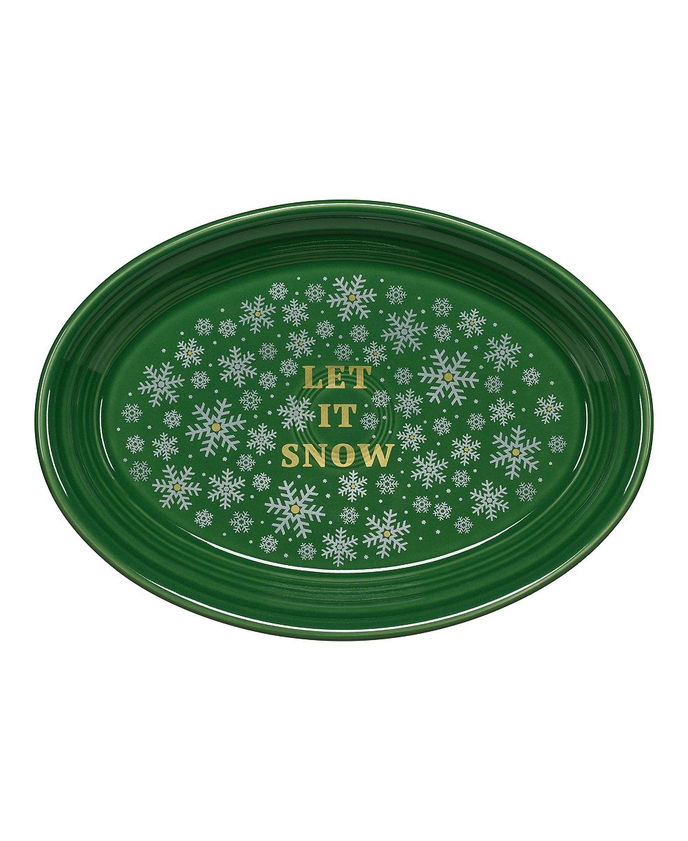 Большое блюдо Fiesta Jade Snowflakes Let it Snow, эксклюзивно для Macy's