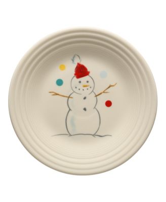 Fiesta Jolly Christmas Snowman Classic Rim Luncheon Plate