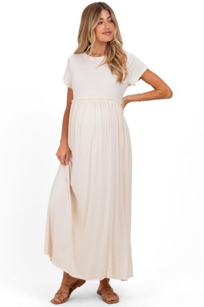 Платье Pinkblush Women's Taupe Ruffle Trim Maxi