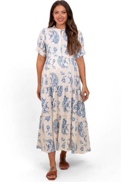 Женское платье макси в клетку Blue Paisley от Pinkblush