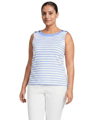 Ivory/clear blue breton stripe