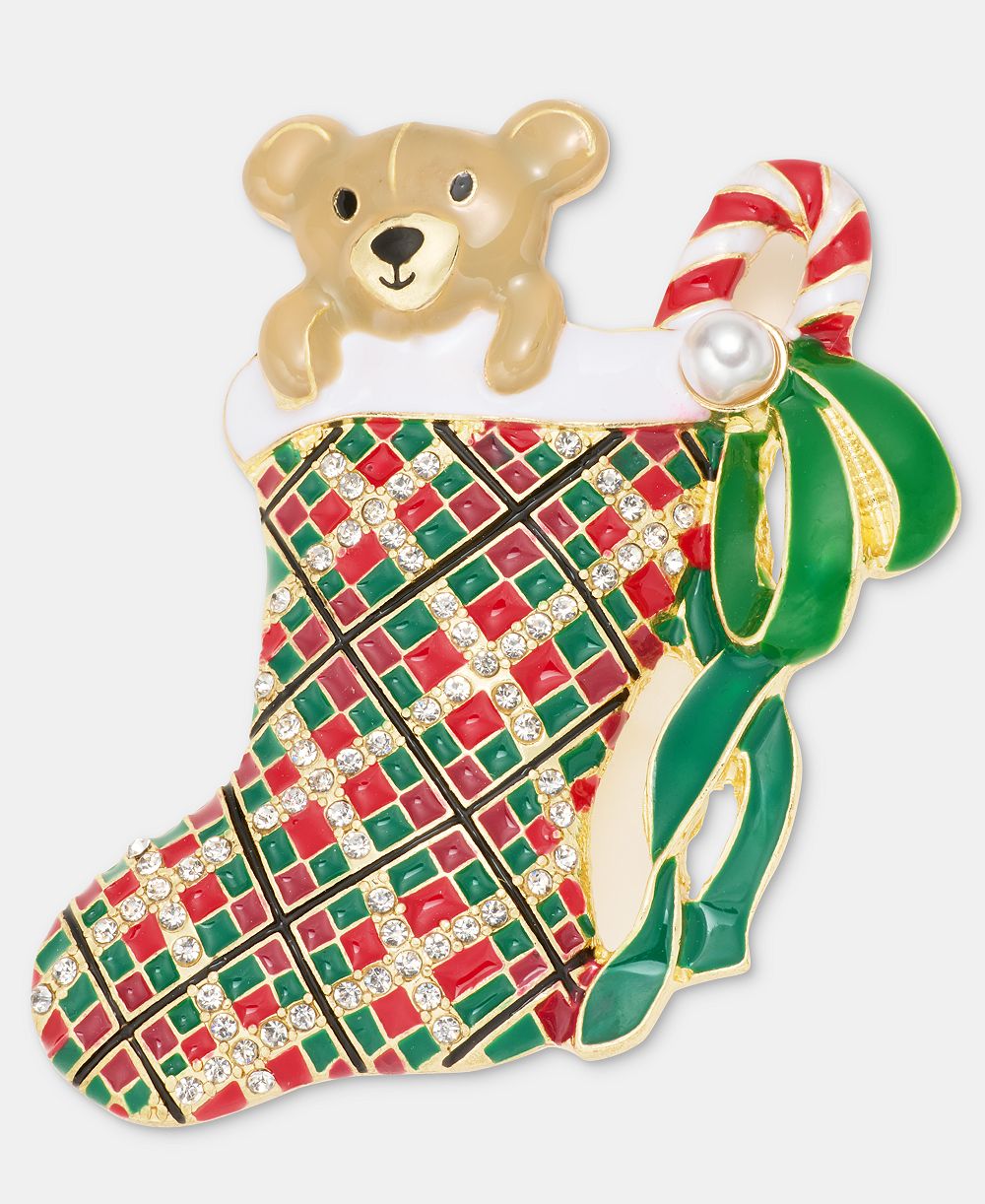 Рождественская декоративная носка Holiday Lane Plaid Stocking Pin