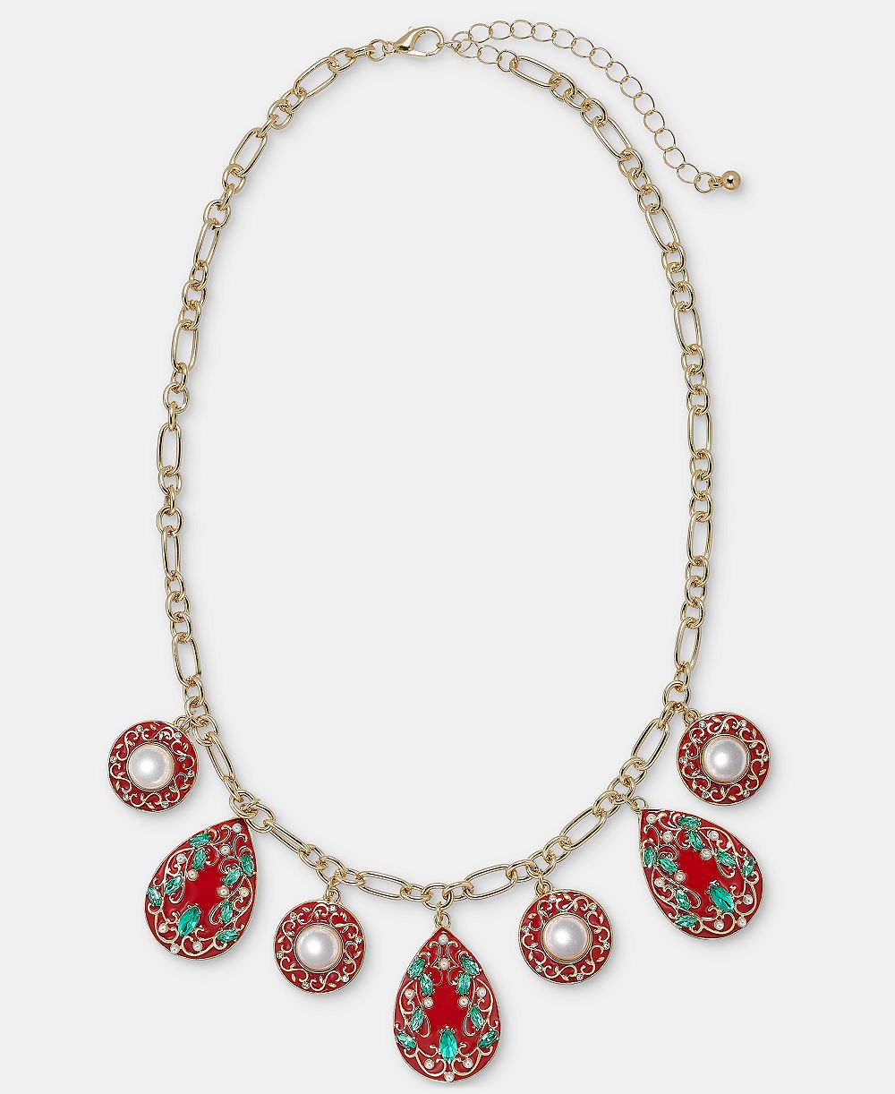Ожерелье Holiday Lane Teardrop Statement Charm Necklace, 16" + 3" extender