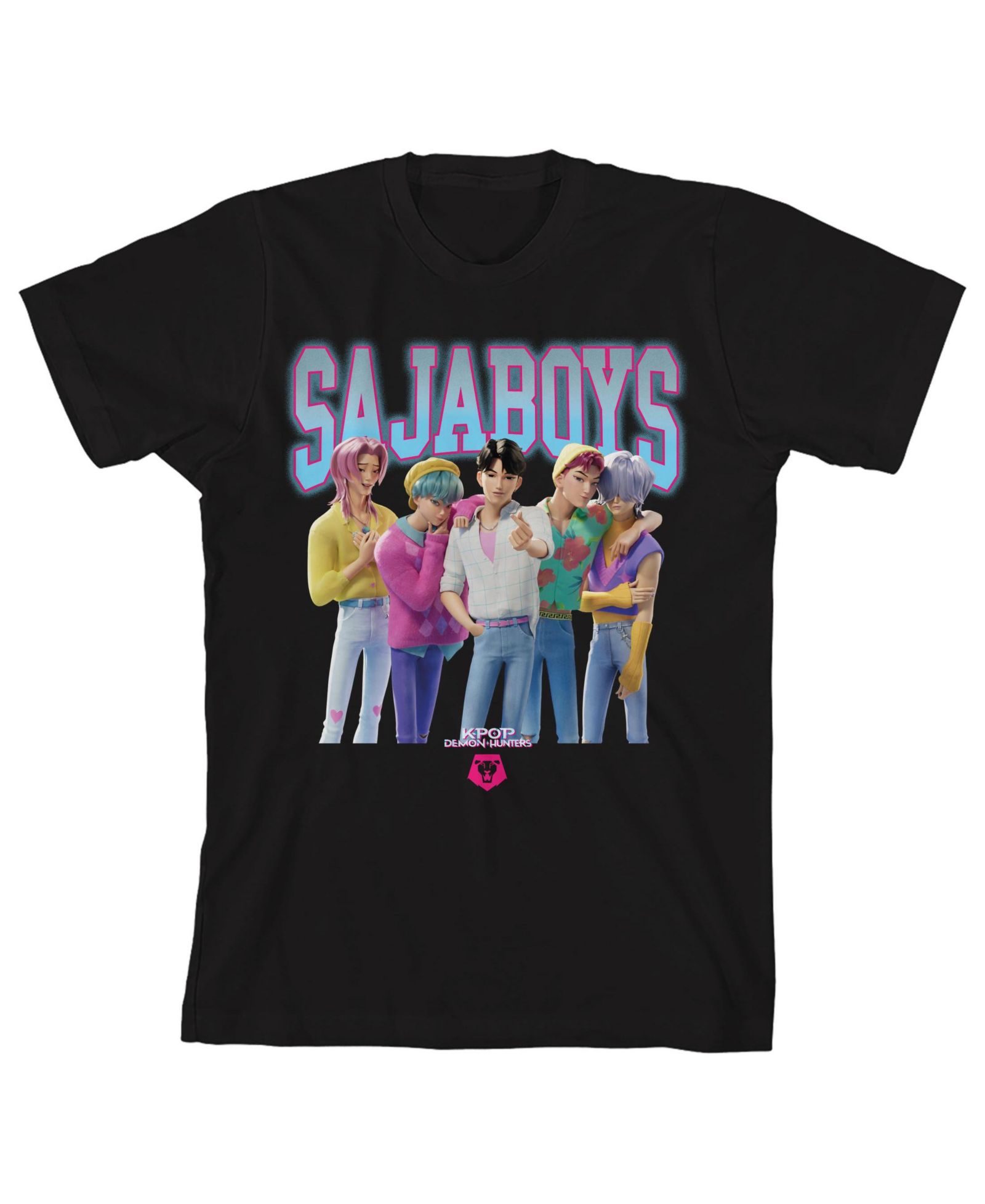 Детская футболка Kpop Demon Hunters Boys Group Saja Boys Youth Crew Neck Short Sleeve