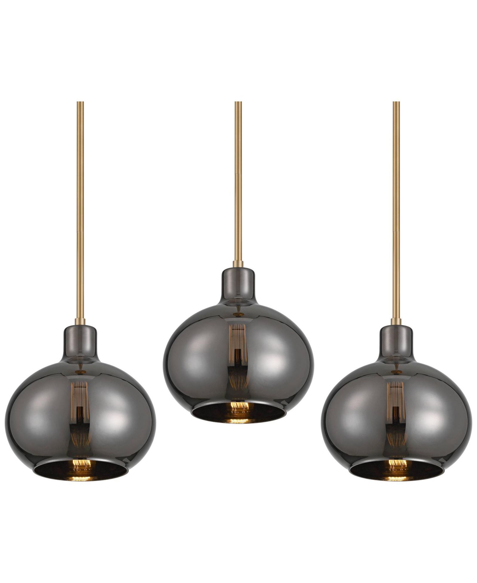 Набор из 3 мини-подвесных светильников 360 Lighting Partridge 9" Wide Chrome Glass