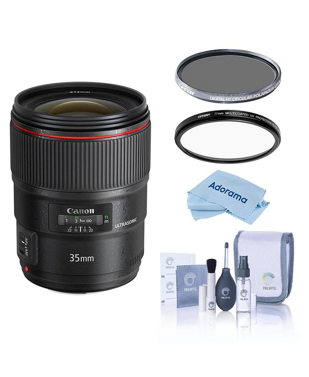Canon EF 35mm 1.4L II USM объектив, комплект с фильтрами Tiffen 72mm UV и CPL
