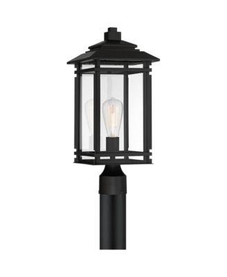 John Timberland Mission Outdoor Post Light Fixture Metal 19.5 inch Clear Glass for Exterior House Porch Patio Deck Home