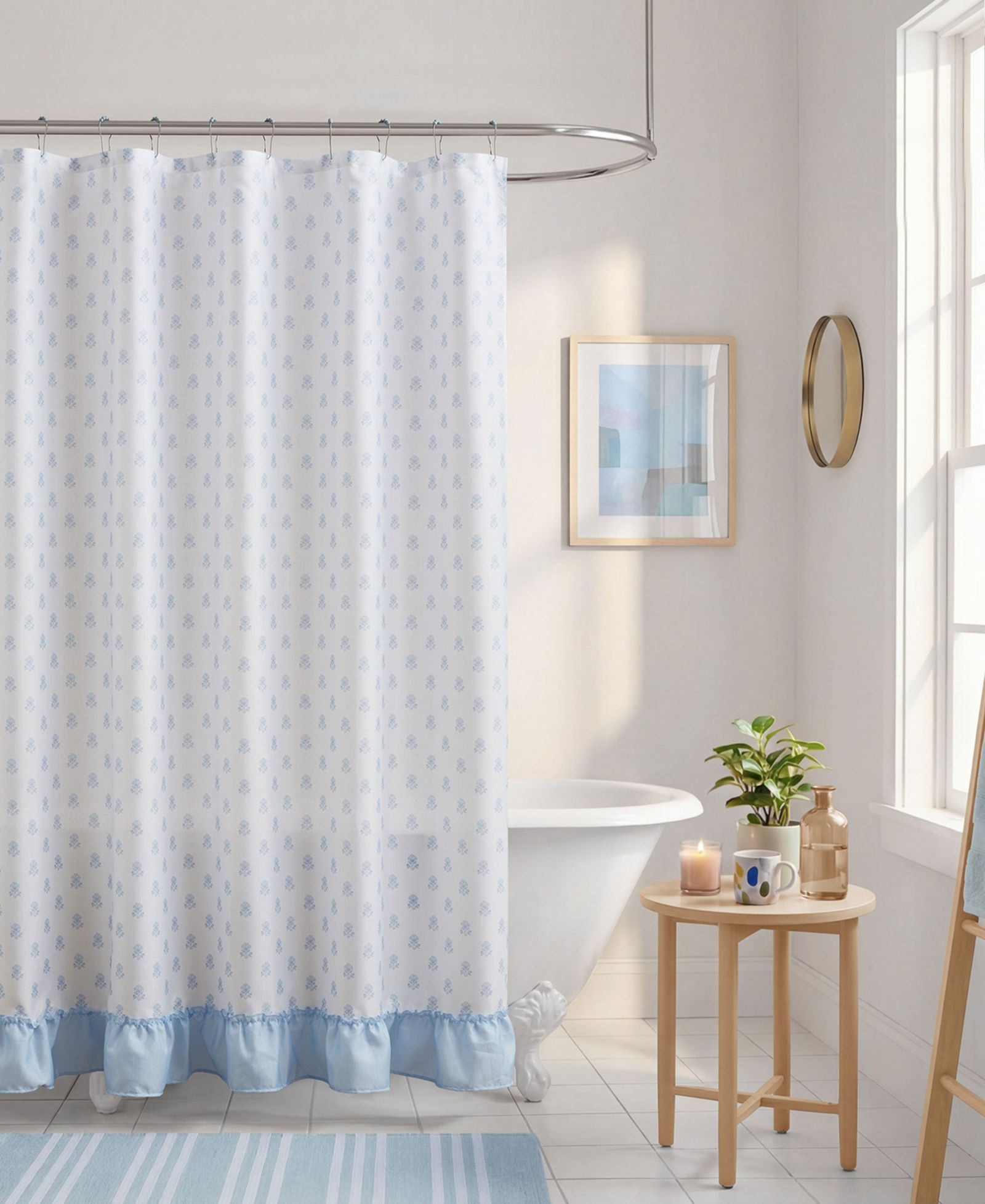 Intelligent Design Набор штор для душа Savanna Floral Ruffle из 13 предметов
