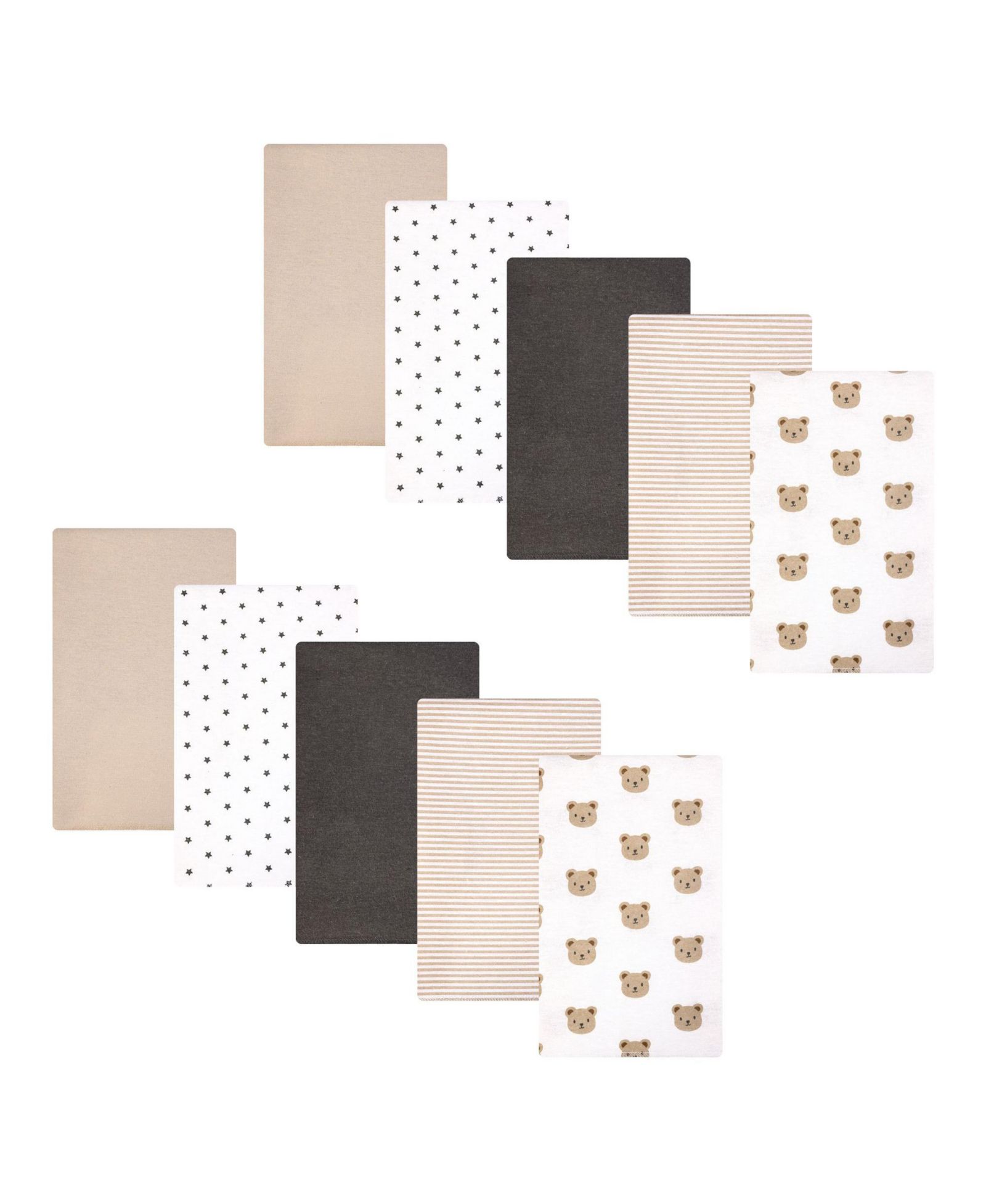 Hudson Baby Infant Cotton Poly Flannel Burp Cloths 10-Pack, Cozy Cutie, One Size