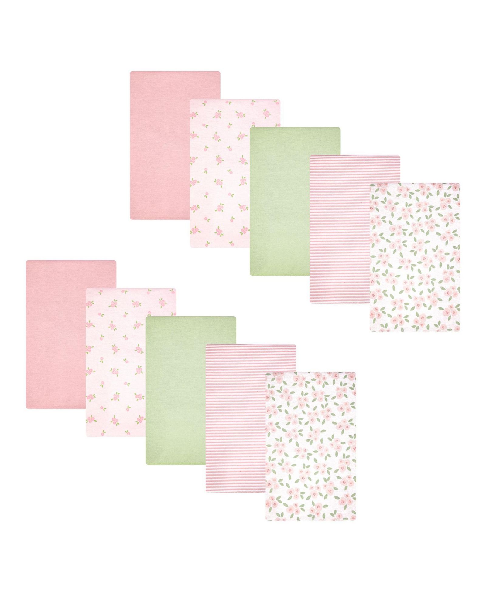 Hudson Baby Girl Cotton Poly Flannel Burp Cloths 10-Pack, Sweet Little Floral, One Size