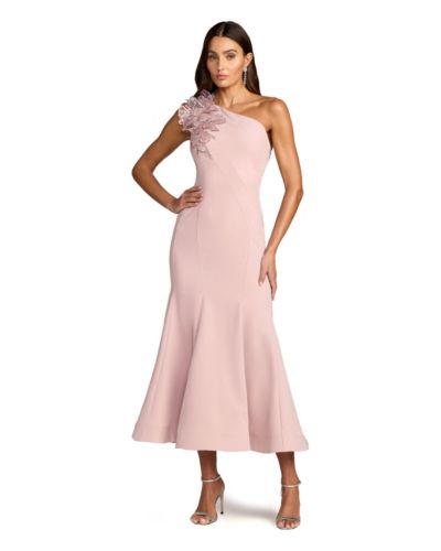 Женское миди-платье Mac Duggal One Shoulder Crepe Trumpet