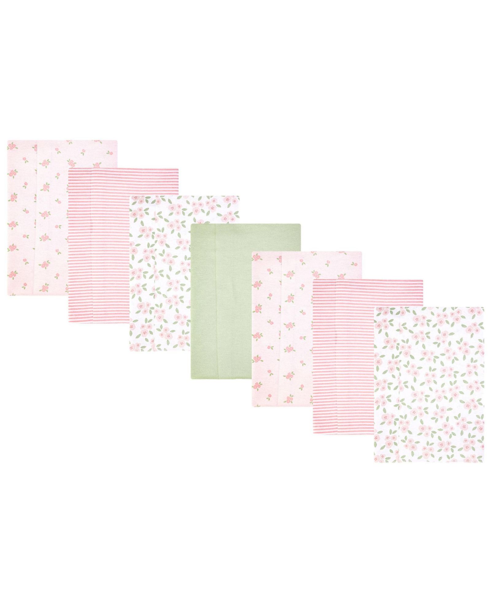 Hudson Baby Girl Cotton Poly Flannel Burp Cloths 7-Pack, Sweet Little Floral, One Size