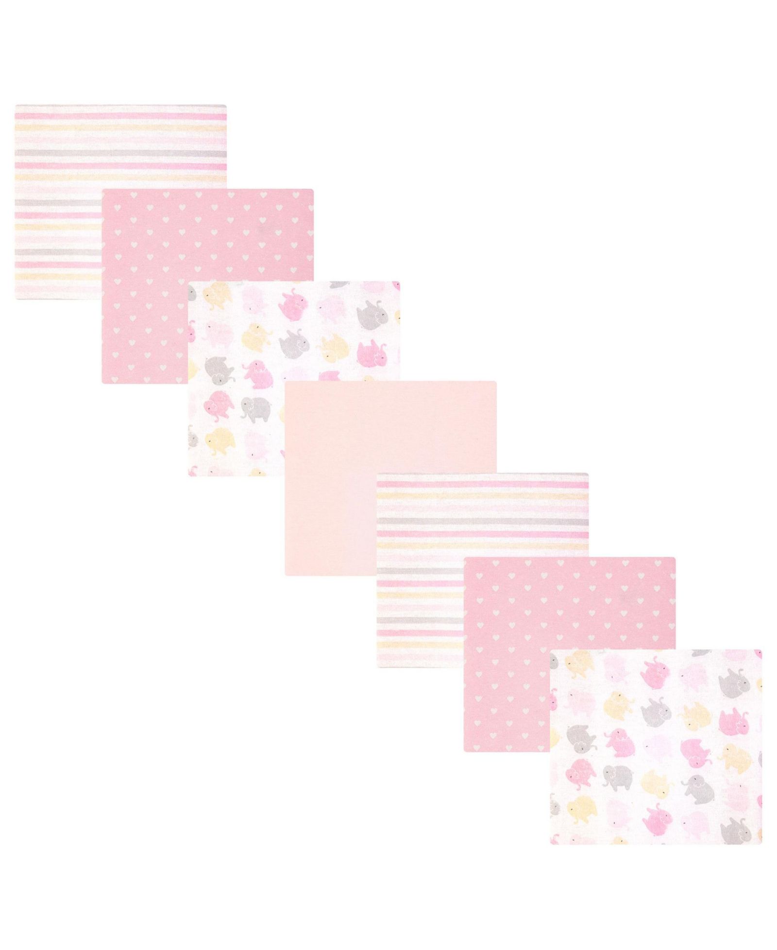 Hudson Baby Набор фланелевых одеял для новорожденных, Multi Color Girl Elephant, One Size