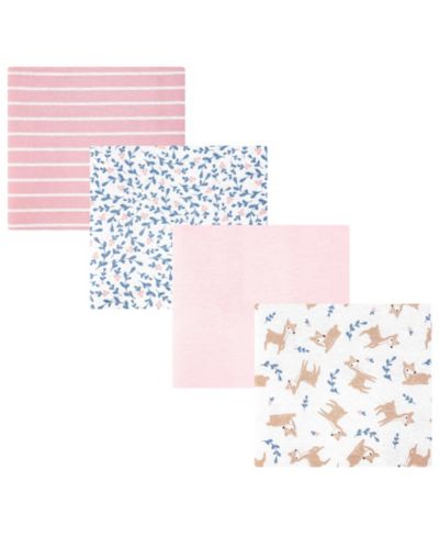 Детский фланелевый плед Hudson Baby Cotton Poly Flannel Receiving Blankets 4-Pack, Loves Me Dearly, One Size