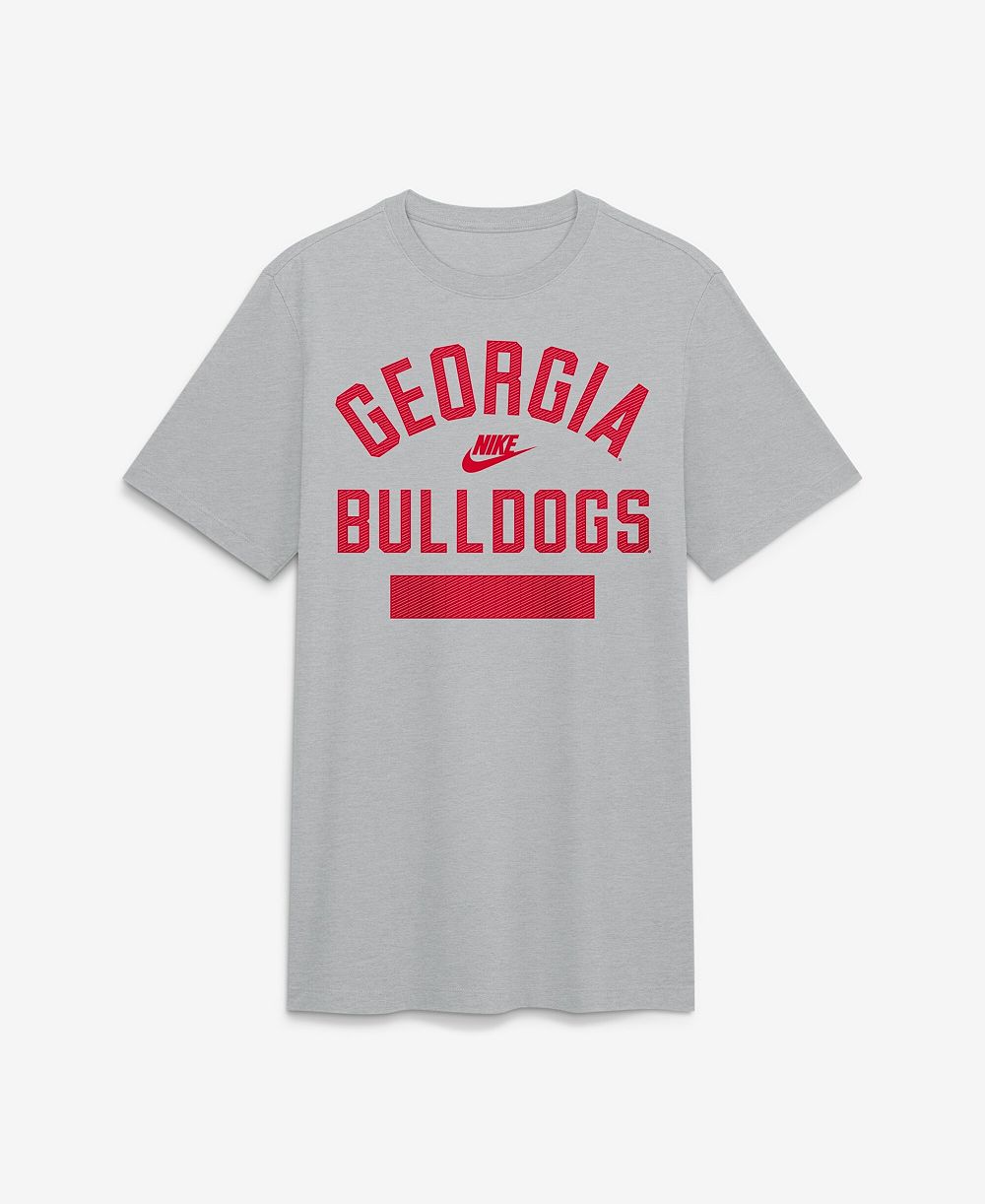 Nike Men's Heather Gray Georgia Bulldogs Arch Wordmark Legacy Tri-Blend T-Shirt