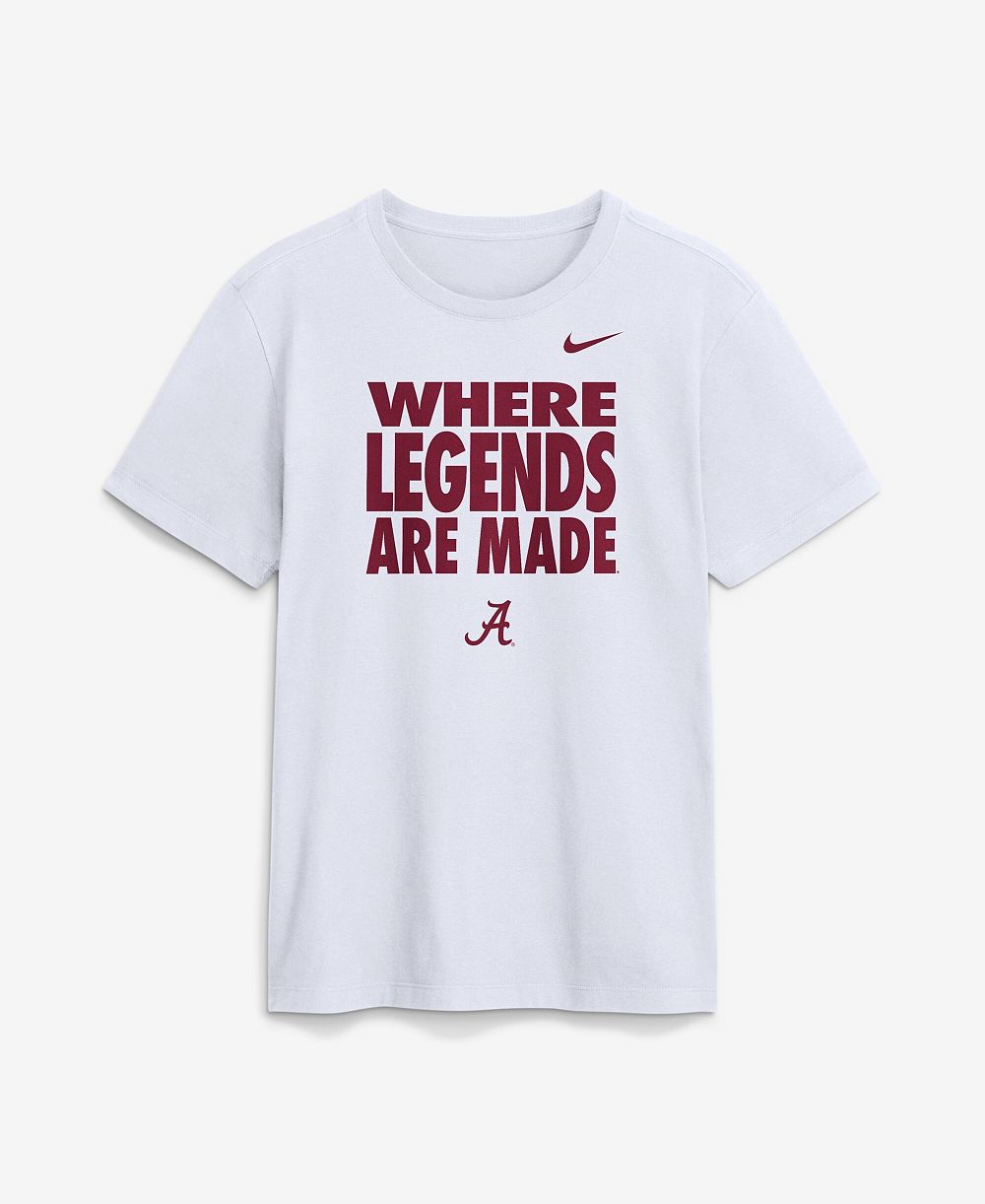 Мужская футболка Nike White Alabama Crimson Tide 2026 Sideline Dri-FIT Slogan