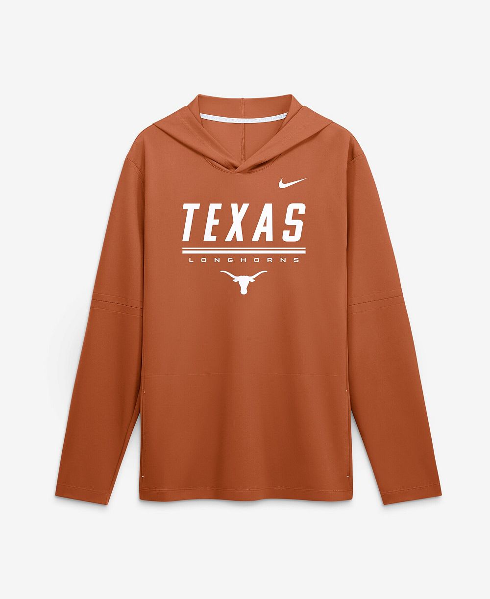 Nike Men's Texas Orange Texas Longhorns 2026 Sideline Lightweight Long Sleeve Hooded Dri-FIT T-Shirt