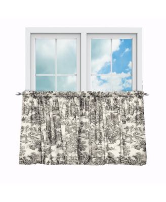Ellis Curtain Victoria Park Toile Design Printed Room Darkening 2-Piece Window Rod Pocket Pair