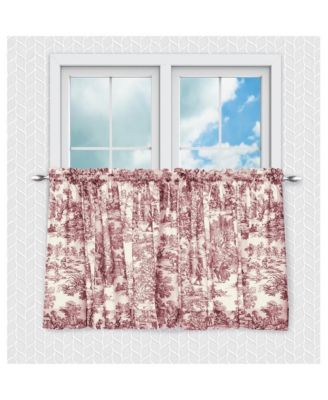 Ellis Curtain Victoria Park Toile Design Printed Room Darkening 2-Piece Window Rod Pocket Pair