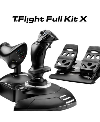Комплект T-Flight Full Kit, HOTAS Flight Stick и дроссель с педалями руля - Xbox X|S и PC