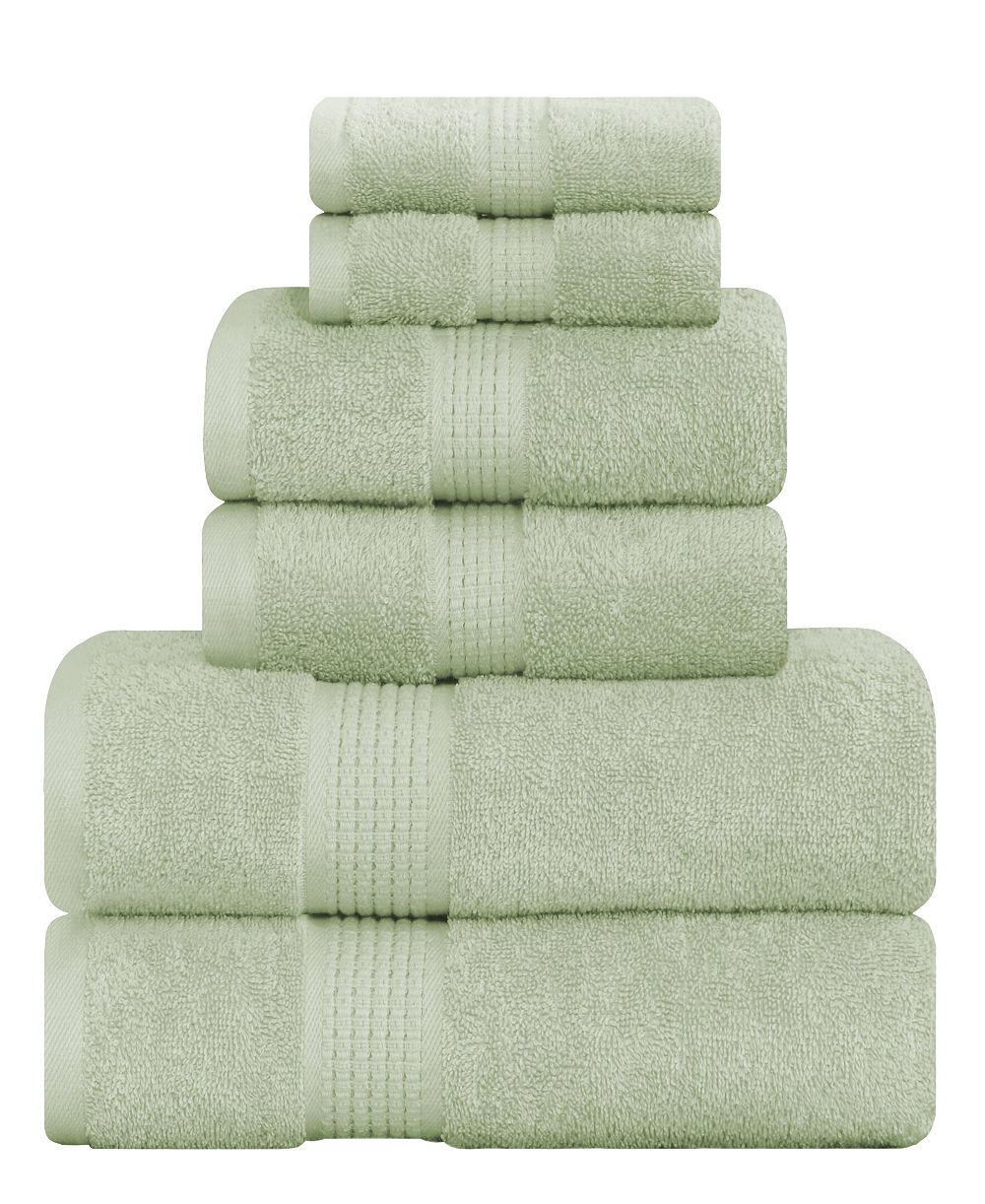 FEATHER & STITCH, NY Cotton Ultra-Soft Absorbent 6-Piece Towel Set