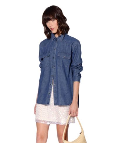 Женская рубашка Walter Baker Chambray Snap-Button Shirt