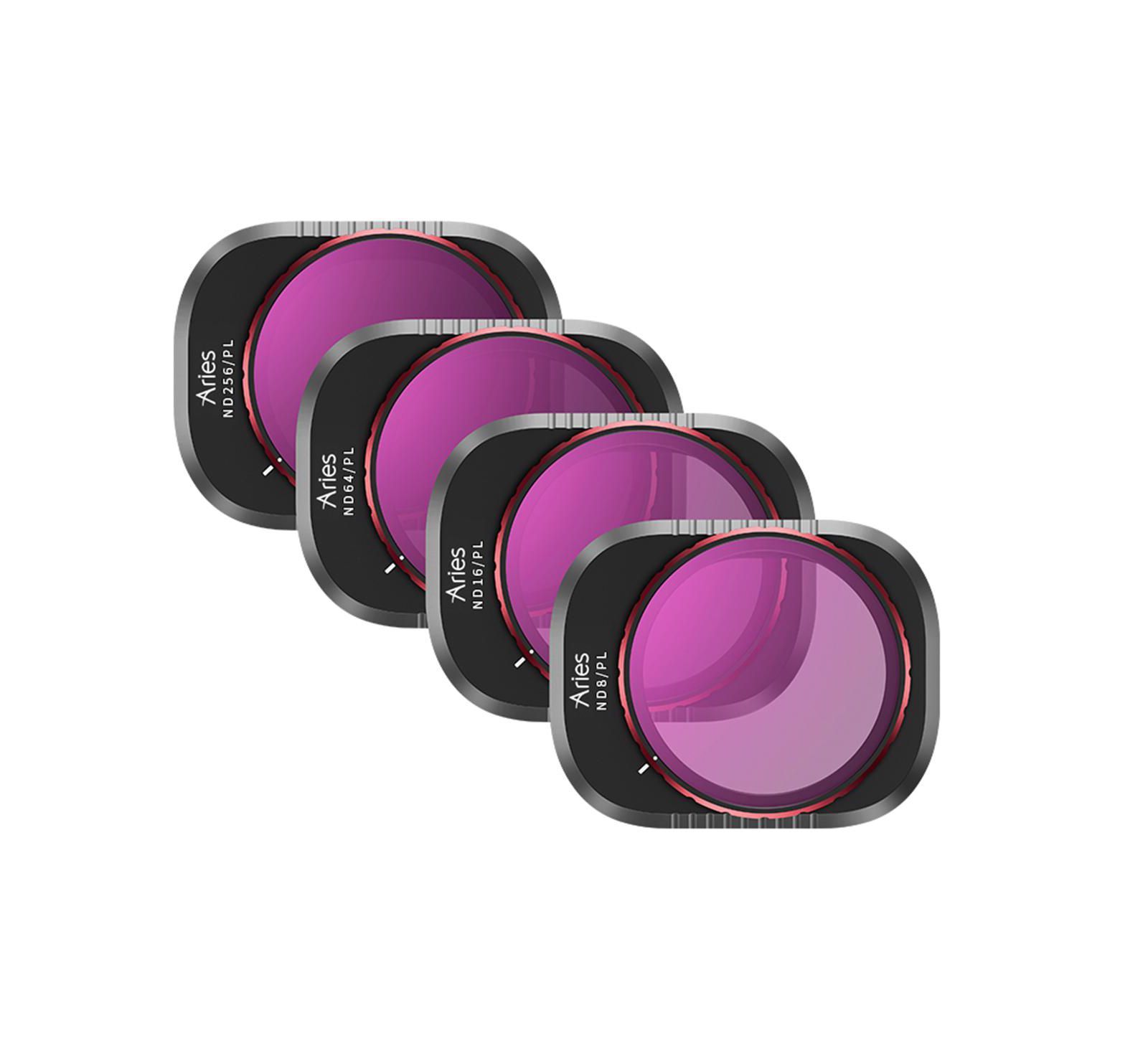 Aries ND/PL Filter Set Neutral Density and Polarizing Filters for DJI Mini 4 Pro, 4-Pack
